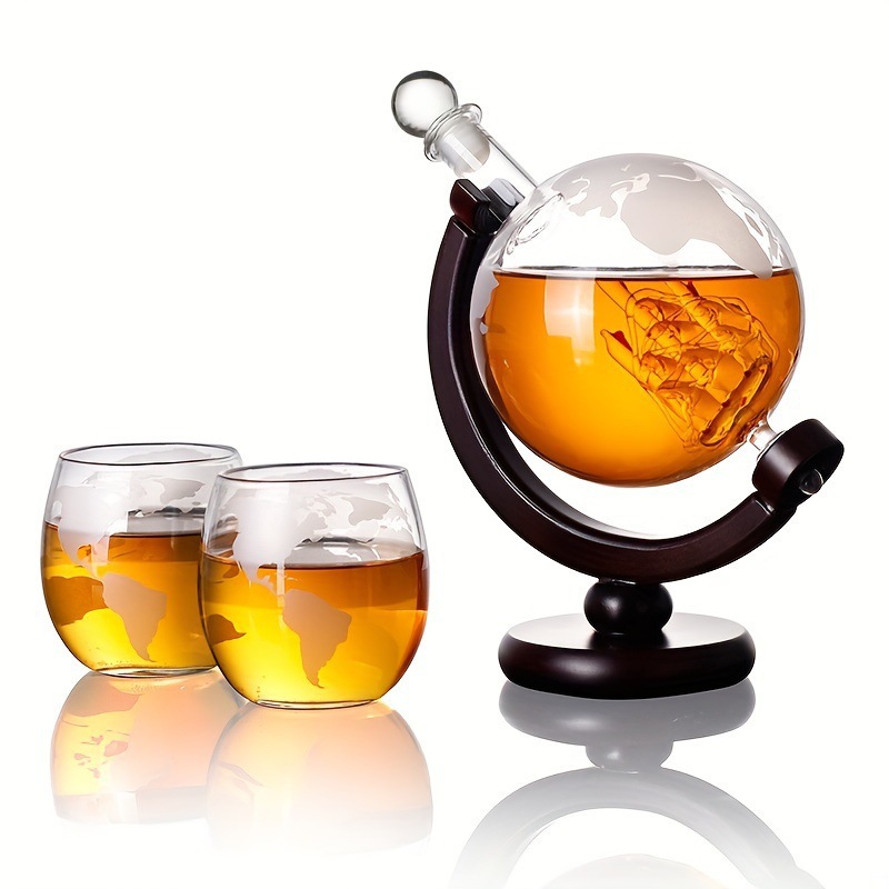 Decanter Globe Set - 지도가 있는 글로브 디캔터 세일링 위스키