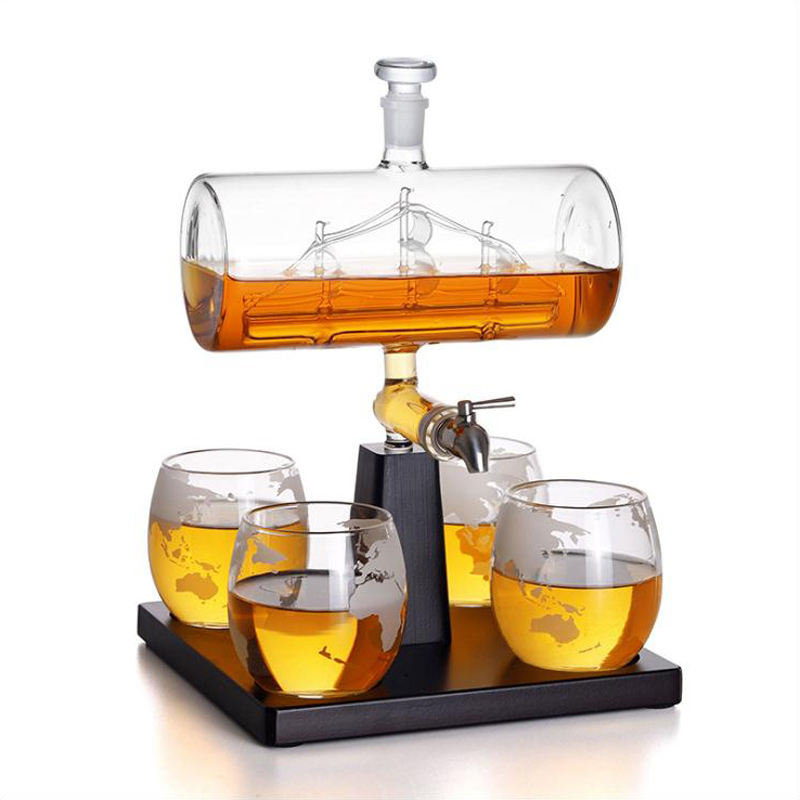Decanter Globe Set - 앤틱한 모양의 위스키 디캔터와 와인 배