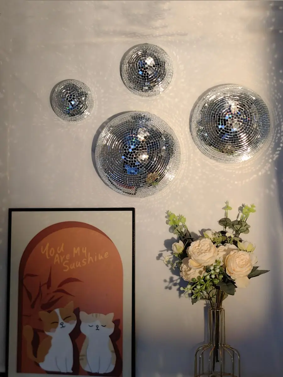 새로운 벽 디스코볼 미러 디자인 메탈릭 홈 데코 미러볼 - Old Fashioned Glass 리뷰 및 가격