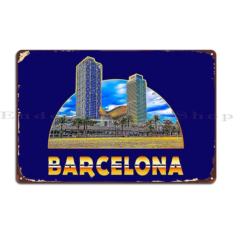 스페인 바르셀로나 해변의 고층 빌딩 금속 간판 프린트  - Home Barcelona 리뷰 및 가격