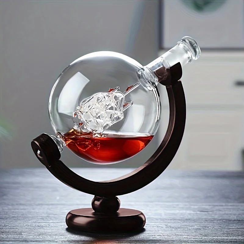 지구본 모양 위스키 디캔터 보로실리케이트 유리와 나무  - Decanter Globe Set 리뷰 및 가격