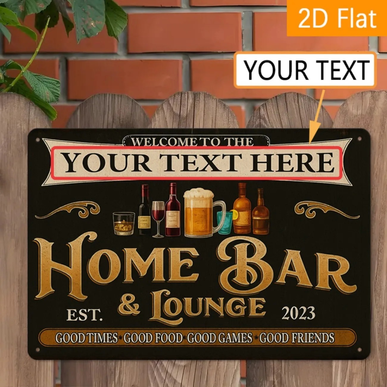 맞춤형 텍스트 빈티지 홈 바 & 라운지 금속 간판 개인 - Home Bar Lounge 리뷰 및 가격
