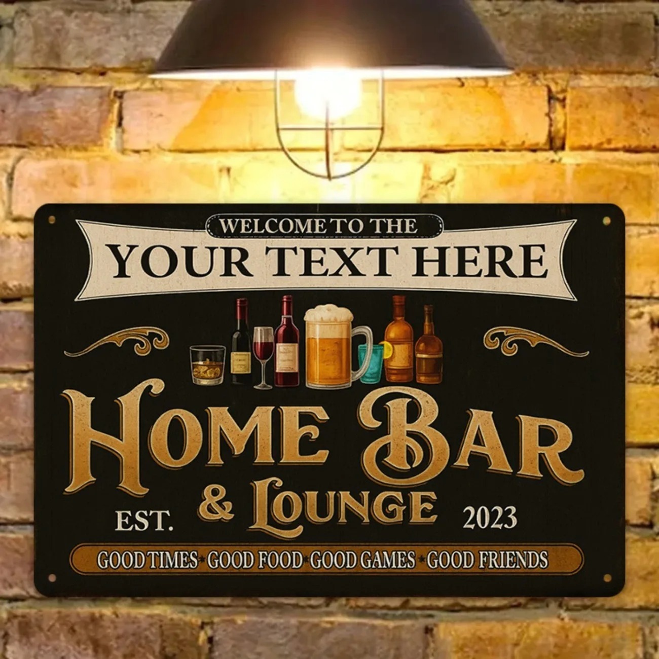 맞춤형 텍스트 빈티지 홈 바 & 라운지 금속 간판 개인 - Home Bar Lounge 리뷰 및 가격