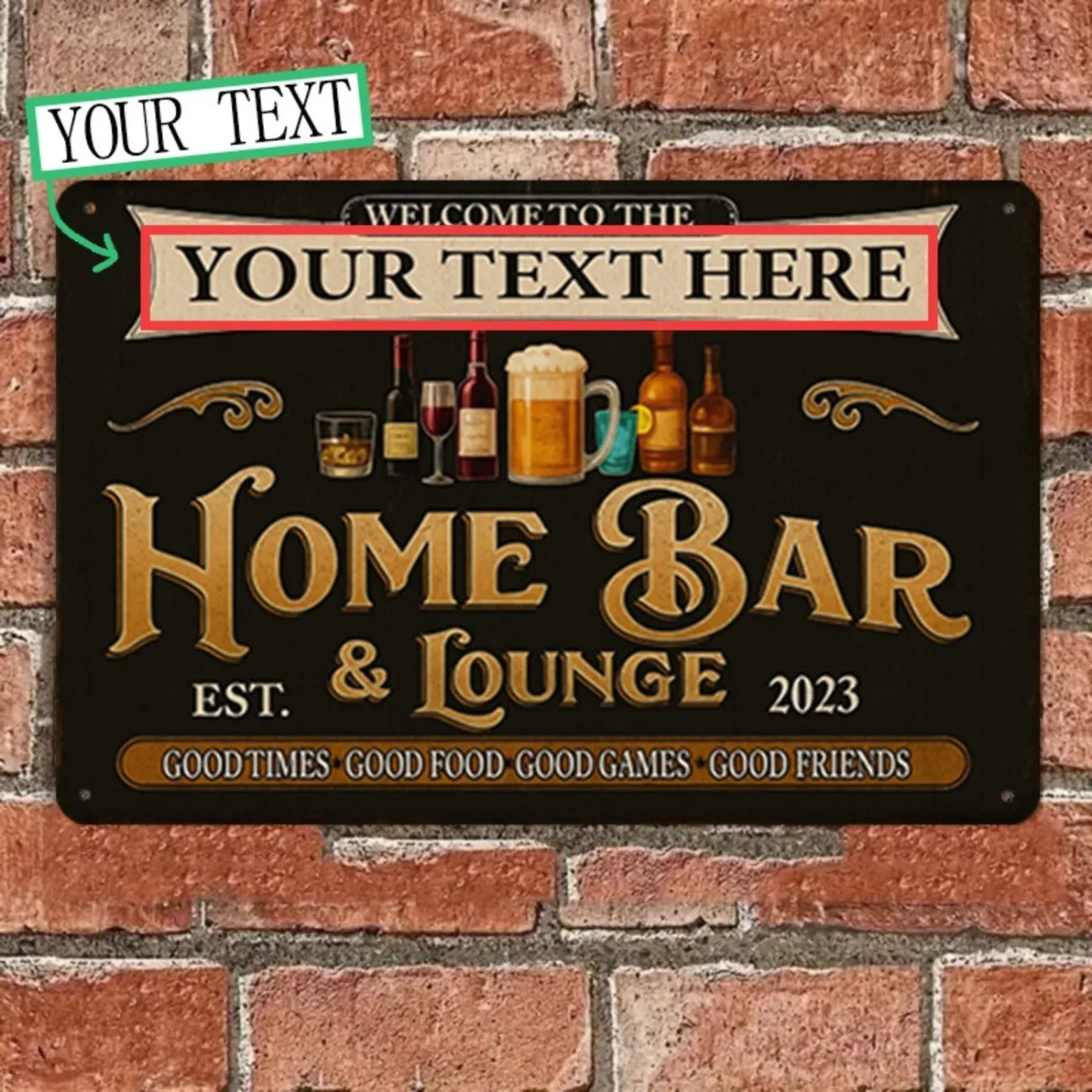 맞춤형 텍스트 빈티지 홈 바 & 라운지 금속 간판 개인 - Home Bar Lounge 리뷰 및 가격