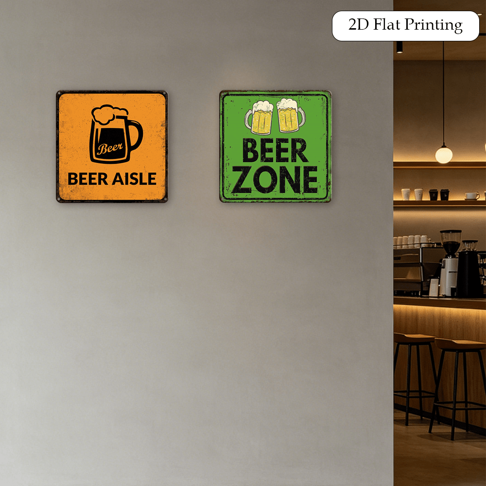 2팩 빈티지 맥주잔 맥주 아일 존 바 장식 금속 간판  - Home Bar Lounge 리뷰 및 가격