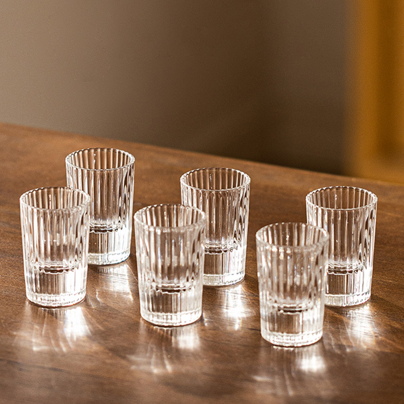 6pcs 세트 20ml 줄무늬 외국 와인 유리 작은 용 - Old Fashioned Glass 리뷰 및 가격