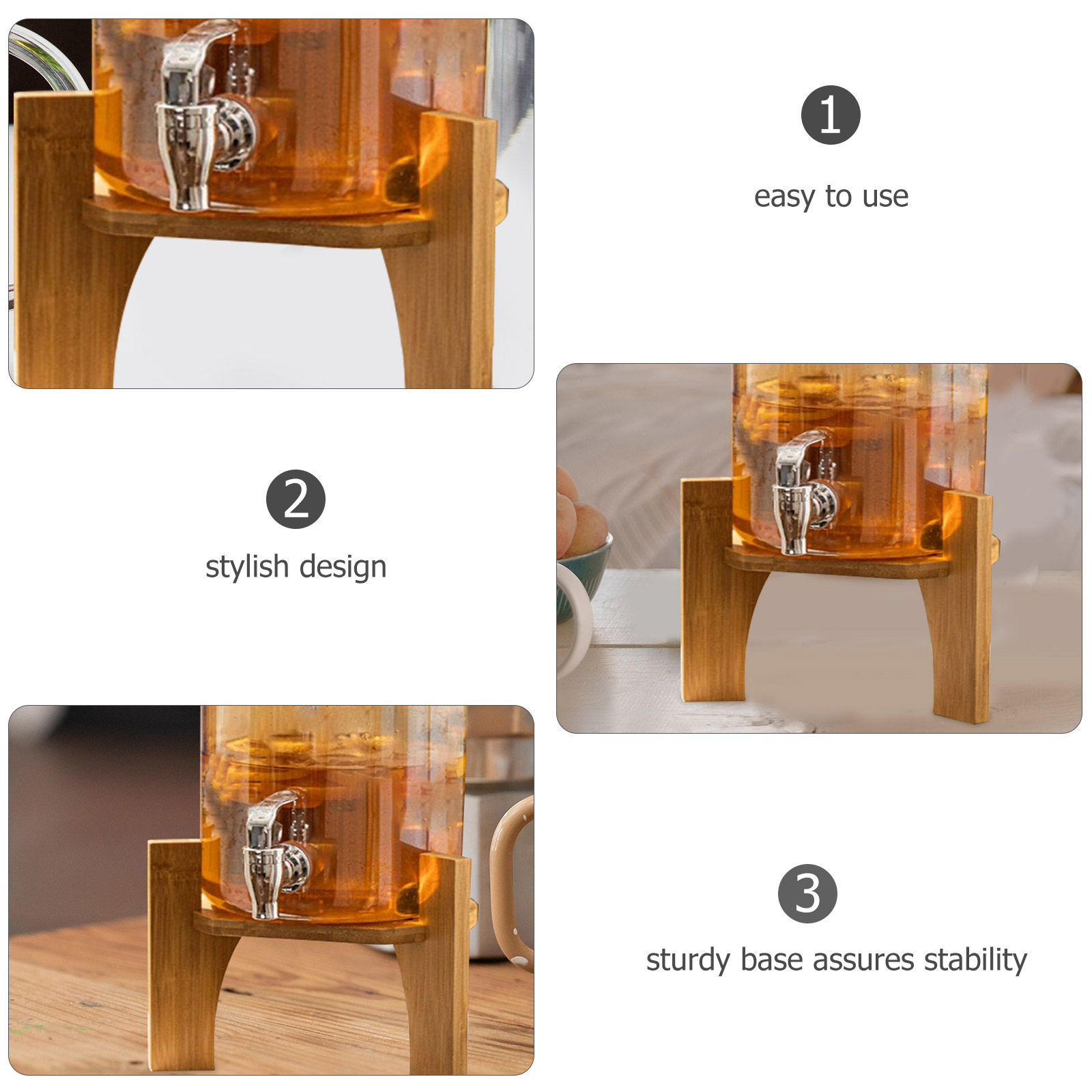 세련된 나무 음료 디스펜서 스탠드, 튼튼하고 안정적인  - Home Bar Shelves 리뷰 및 가격