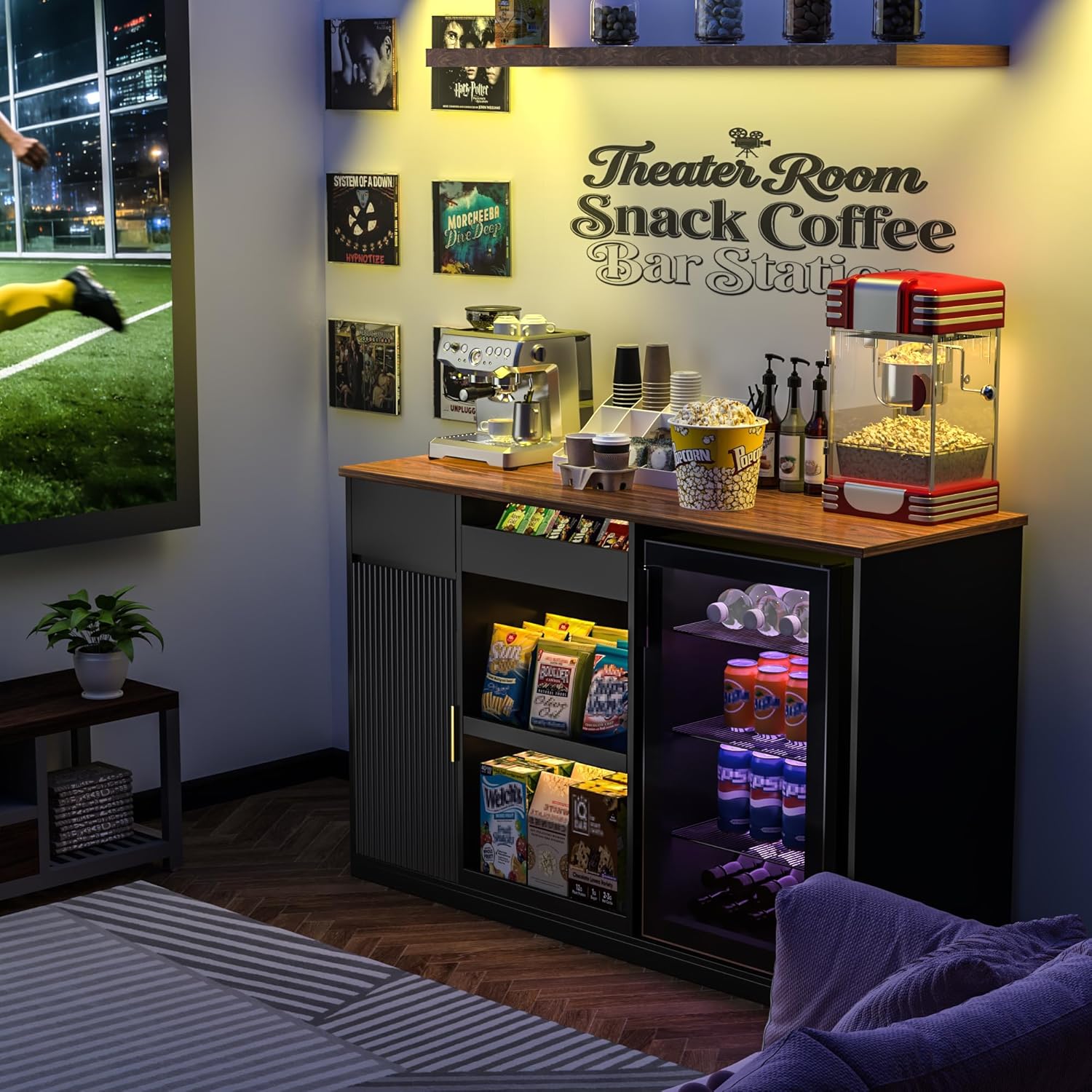 스낵바 캐비닛 냉장고 수납장 디스플레이 선반 커피 스테 - Home Bar Shelves 리뷰 및 가격