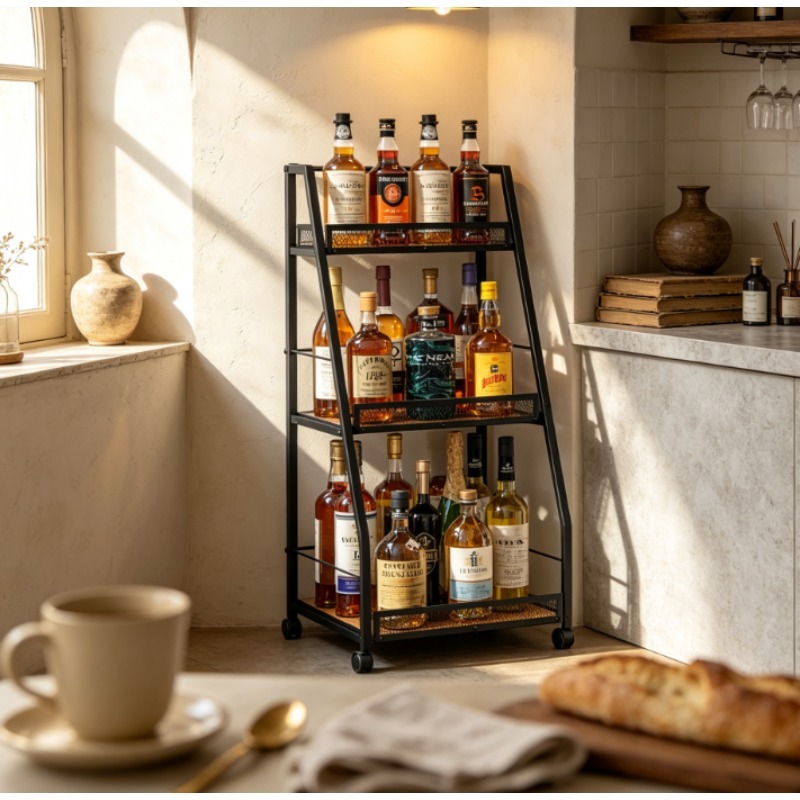 3단 사다리형 와인랙, 가정용 바를 위한 독립형 플로어 - Home Bar Shelves 리뷰 및 가격
