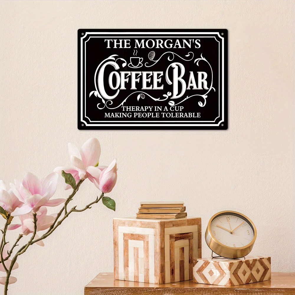 1개 맞춤형 모건스 커피 바 금속 간판 - 맞춤 텍스트 - Home Bar And Coffee 리뷰 및 가격
